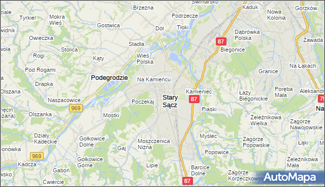 mapa Stary Sącz, Stary Sącz na mapie Targeo