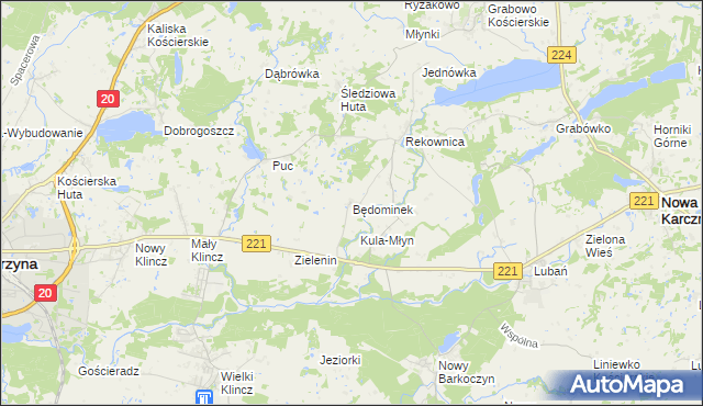 mapa Będominek, Będominek na mapie Targeo