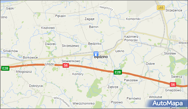 mapa Będzino, Będzino na mapie Targeo