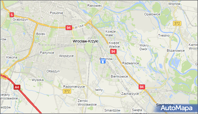 mapa Brochów gmina Wrocław, Brochów gmina Wrocław na mapie Targeo