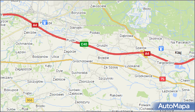mapa Brzezie gmina Kłaj, Brzezie gmina Kłaj na mapie Targeo