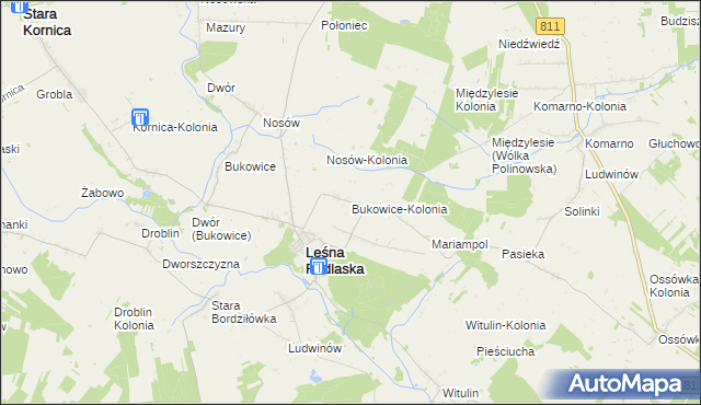 mapa Bukowice-Kolonia, Bukowice-Kolonia na mapie Targeo