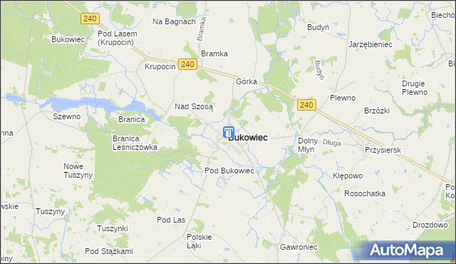 mapa Bukowiec powiat świecki, Bukowiec powiat świecki na mapie Targeo