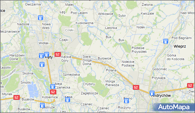 mapa Bulowice, Bulowice na mapie Targeo