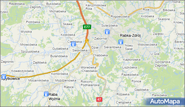 mapa Chabówka, Chabówka na mapie Targeo