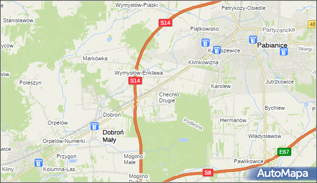 mapa Chechło Drugie, Chechło Drugie na mapie Targeo