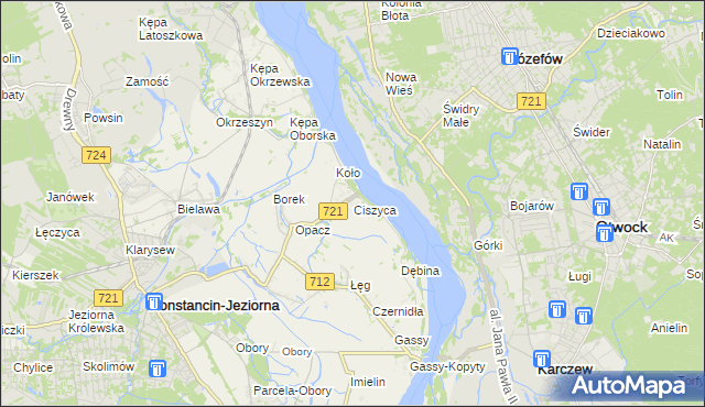 mapa Ciszyca gmina Konstancin-Jeziorna, Ciszyca gmina Konstancin-Jeziorna na mapie Targeo