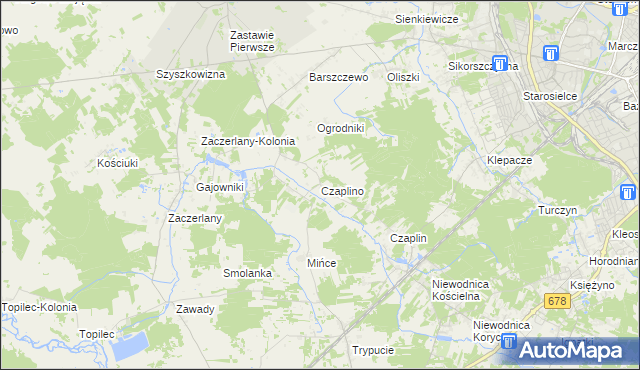 mapa Czaplino gmina Choroszcz, Czaplino gmina Choroszcz na mapie Targeo