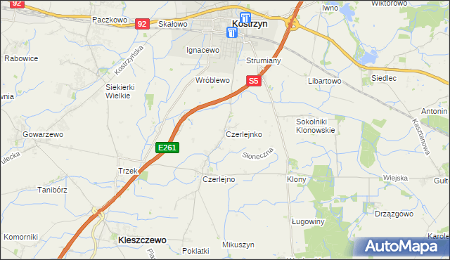 mapa Czerlejnko, Czerlejnko na mapie Targeo