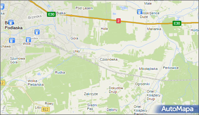 mapa Czosnówka, Czosnówka na mapie Targeo