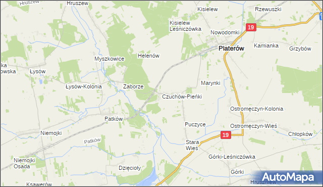 mapa Czuchów-Pieńki, Czuchów-Pieńki na mapie Targeo