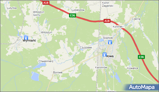 mapa Czyżówek, Czyżówek na mapie Targeo