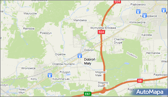 mapa Dobroń, Dobroń na mapie Targeo