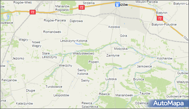 mapa Frydrychów, Frydrychów na mapie Targeo