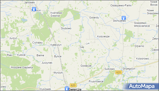 mapa Gaj gmina Świercze, Gaj gmina Świercze na mapie Targeo