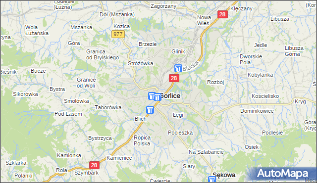 mapa Gorlic, Gorlice na mapie Targeo