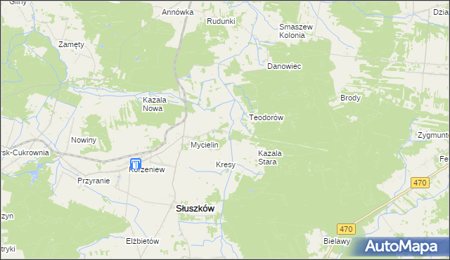 mapa Grabek gmina Mycielin, Grabek gmina Mycielin na mapie Targeo