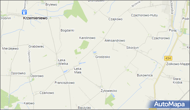 mapa Grodzisko gmina Poniec, Grodzisko gmina Poniec na mapie Targeo