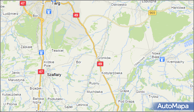 mapa Gronków, Gronków na mapie Targeo