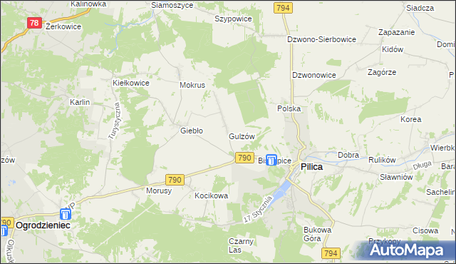 mapa Gulzów, Gulzów na mapie Targeo