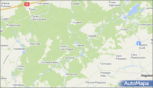 mapa Hamer gmina Golub-Dobrzyń, Hamer gmina Golub-Dobrzyń na mapie Targeo