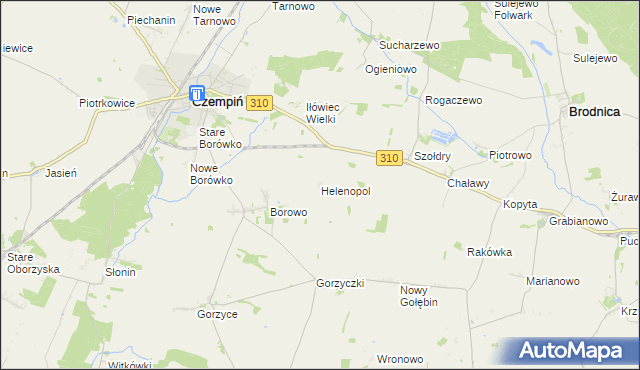 mapa Helenopol gmina Czempiń, Helenopol gmina Czempiń na mapie Targeo