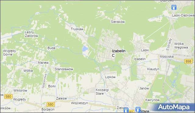 mapa Hornówek gmina Izabelin, Hornówek gmina Izabelin na mapie Targeo