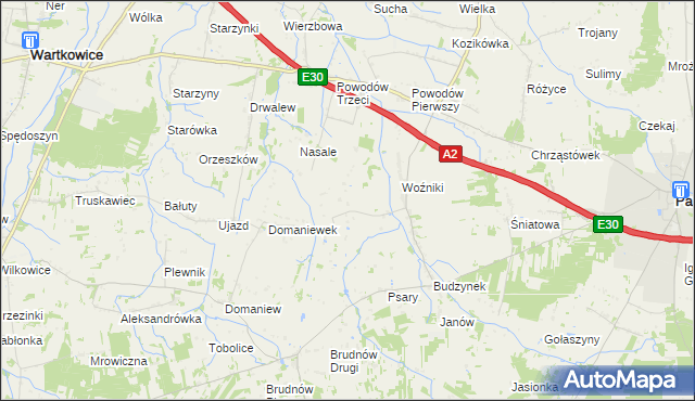 mapa Idzikowice gmina Dalików, Idzikowice gmina Dalików na mapie Targeo