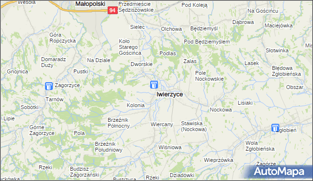 mapa Iwierzyce, Iwierzyce na mapie Targeo