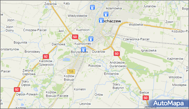 mapa Janówek Duranowski, Janówek Duranowski na mapie Targeo