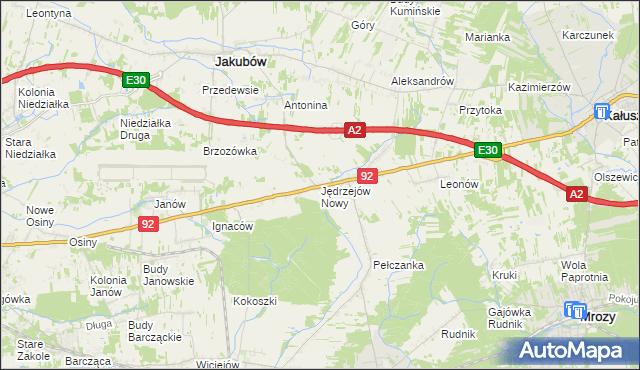 mapa Jędrzejów Nowy, Jędrzejów Nowy na mapie Targeo