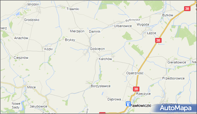 mapa Karchów, Karchów na mapie Targeo