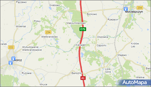 mapa Kierwałd, Kierwałd na mapie Targeo