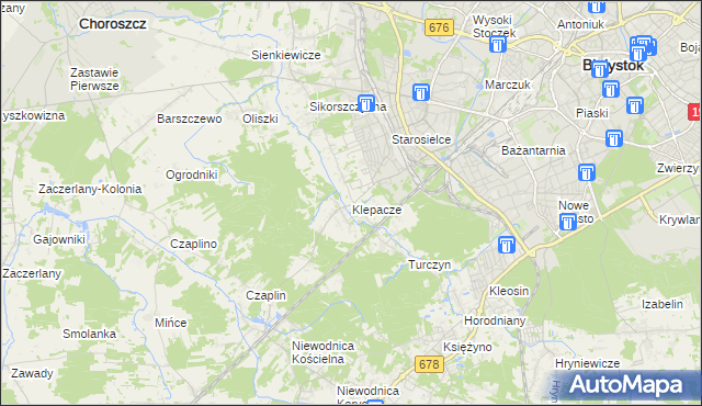 mapa Klepacze gmina Choroszcz, Klepacze gmina Choroszcz na mapie Targeo