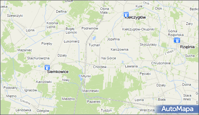 mapa Kolonia Chorzew, Kolonia Chorzew na mapie Targeo