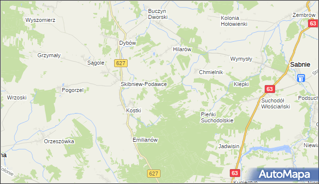 mapa Kostki-Pieńki, Kostki-Pieńki na mapie Targeo