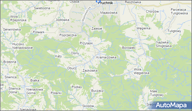 mapa Kramarzówka, Kramarzówka na mapie Targeo