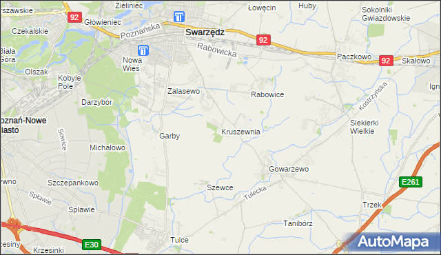 mapa Kruszewnia gmina Swarzędz, Kruszewnia gmina Swarzędz na mapie Targeo