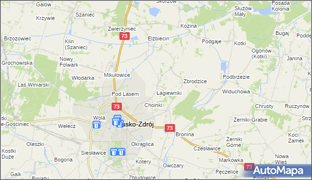 mapa Łagiewniki gmina Busko-Zdrój, Łagiewniki gmina Busko-Zdrój na mapie Targeo