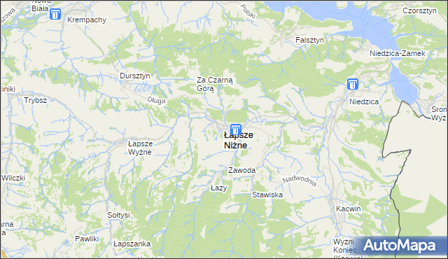 mapa Łapsze Niżne, Łapsze Niżne na mapie Targeo