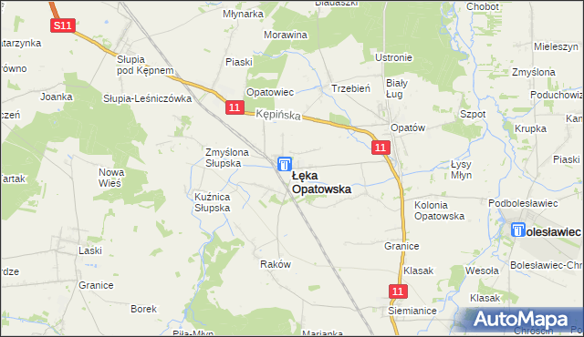 mapa Łęka Opatowska, Łęka Opatowska na mapie Targeo