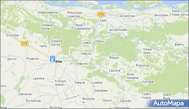 mapa Leśniaki gmina Iłów, Leśniaki gmina Iłów na mapie Targeo
