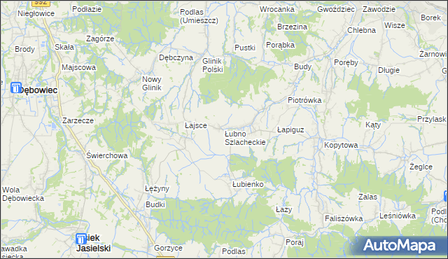 mapa Łubno Szlacheckie, Łubno Szlacheckie na mapie Targeo