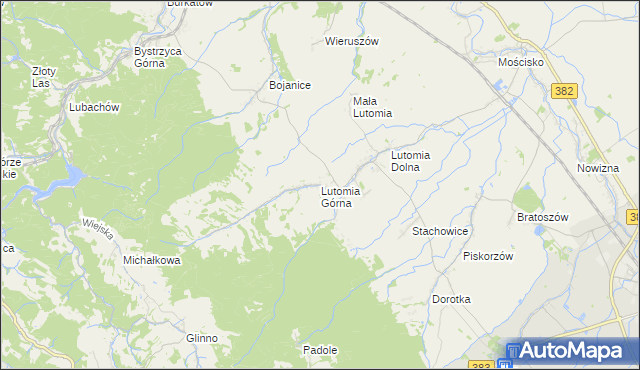 mapa Lutomia Górna, Lutomia Górna na mapie Targeo