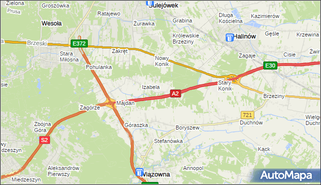 mapa Michałówek gmina Wiązowna, Michałówek gmina Wiązowna na mapie Targeo