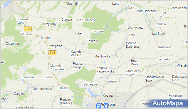 mapa Miechówka, Miechówka na mapie Targeo