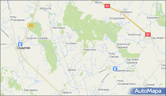 mapa Mieściska, Mieściska na mapie Targeo