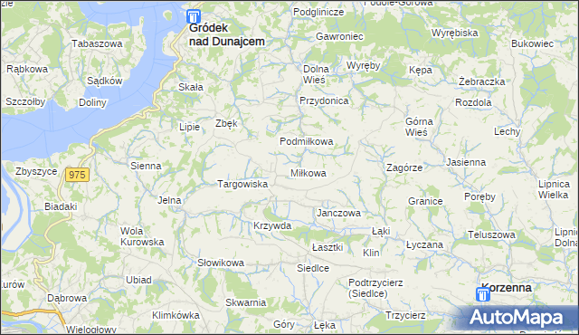 mapa Miłkowa, Miłkowa na mapie Targeo