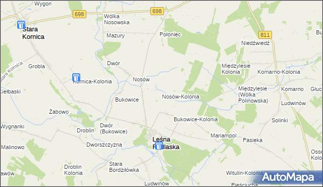 mapa Nosów-Kolonia, Nosów-Kolonia na mapie Targeo