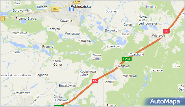 mapa Nowa Górka, Nowa Górka na mapie Targeo